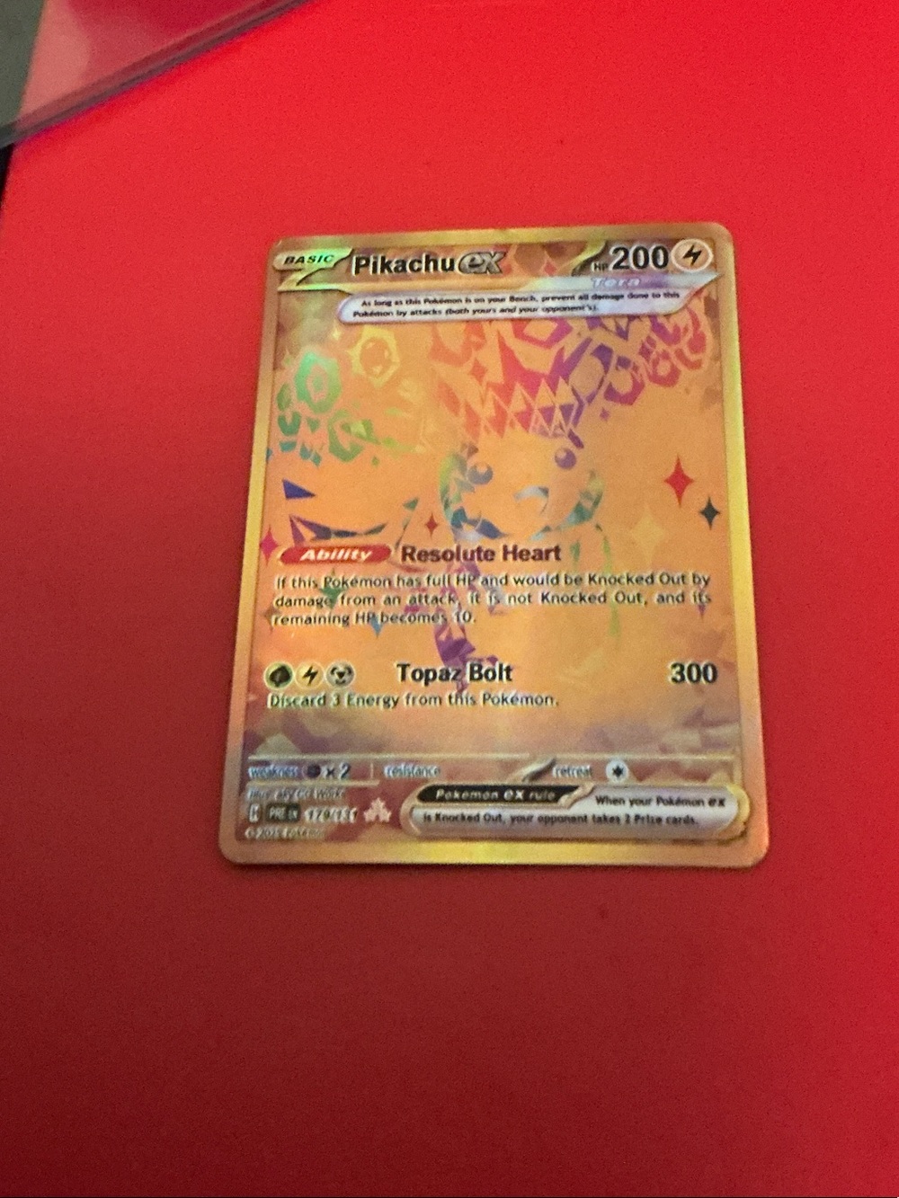 Pikachu EX Holo Pokémon Trading Card - Gold/Yellow